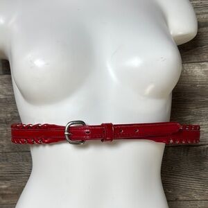 VINTAGE FISHER Red Braided Wester Leather Belt, Size 34
